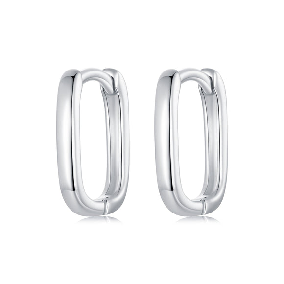 925 Sterling Silver Earrings 10*2mm with White Gold Plating for Women