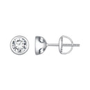 925 Sterling Silver 5.0mm Moissanite Earrings for Women-1