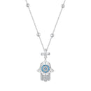 925 Sterling Silver Necklace with Pavé Setting CZ - 400mm Length-1