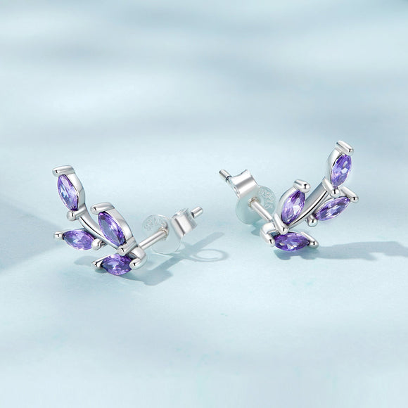 925 Sterling Silver Earrings with CZ and Oxidized Finish - 1.3*0.6cm
