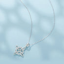 925 Sterling Silver Necklace with White Gold Plating and CZ - 40+5cm for Women-3