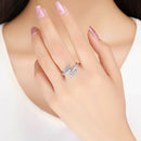 925 Sterling Silver Plated Platinum Pavé CZ Ring for Women-7