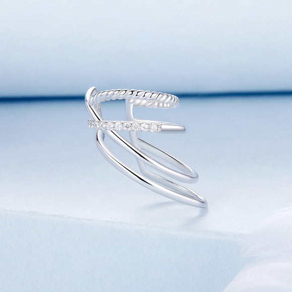 925 Sterling Silver Earrings with CZ and White Gold Plating
