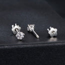 925 Sterling Silver Moissanite Stud Earrings for Women - 0.5ct, 0.6cm Size, White Gold Plated-6