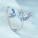 925 Sterling Silver Enamel Process Pavé CZ White Gold Ring for Women-2