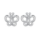 925 Sterling Silver Plated White Gold Earrings-1