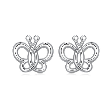 925 Sterling Silver Plated White Gold Earrings