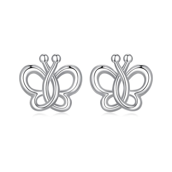 925 Sterling Silver Plated White Gold Earrings