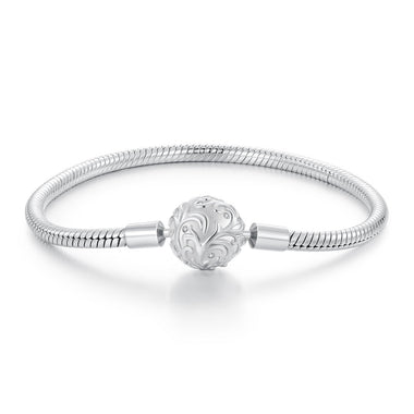 925 Sterling Silver White Gold Plated 17cm CZ Pavé Bracelet for Women - 0