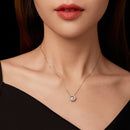 925 Sterling Silver Moissanite Pendant Necklace for Women - 40+5cm, White Gold Plated, Elegant Jewelry-7