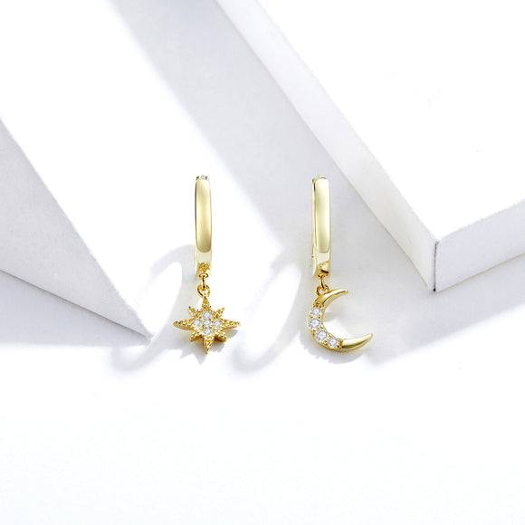 925 Sterling Silver and Gold Plated Pavé Setting CZ Earrings for Women
