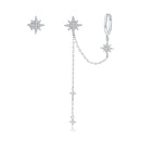 S925 Sterling Silver Earrings with CZ in Pavé Setting, 5.9cm Length, 1cm Size for Women-1
