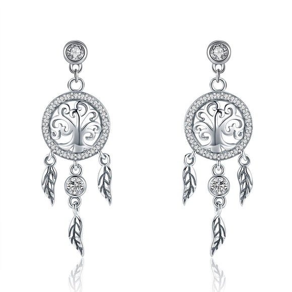 925 Sterling Silver Oxidized Pavé Setting CZ Earrings