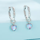 S925 Sterling Silver Earrings with Transparent Glass for Women-3