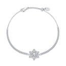 925 Sterling Silver Adjustable Bracelet with Pavé Setting CZ and White Gold Plating for Women-1
