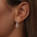 925 Sterling Silver Pave Setting CZ White Gold Plated Earrings for Women-7