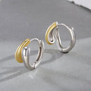 925 Sterling Silver & Plated Gold & Plated White Gold Earrings-3