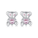 925 Sterling Silver Earrings with CZ in White Gold Plating-2