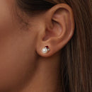 925 Sterling Silver White Gold Plated Enamel Earrings with Shell Pearl for Women-6