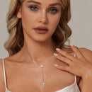 925 Sterling Silver White Gold Plated Necklace with CZ Pavé Setting for Women-7