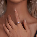 925 Sterling Silver Opal and CZ Stackable Ring in Size 6 for Women-8
