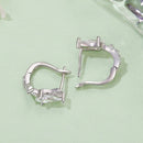 925 Sterling Silver Earrings with White Gold Plating and CZ-5