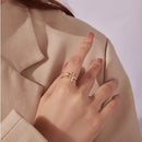925 Sterling Silver Plated Gold 1.40cm Star Ring-7