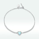 925 Sterling Silver Adjustable Bracelet with Translucent Opal and CZ for Women-4