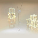 925 Sterling Silver 5mm Moissanite Necklace with Pavé Setting in White Gold, 450mm Length for Women-4