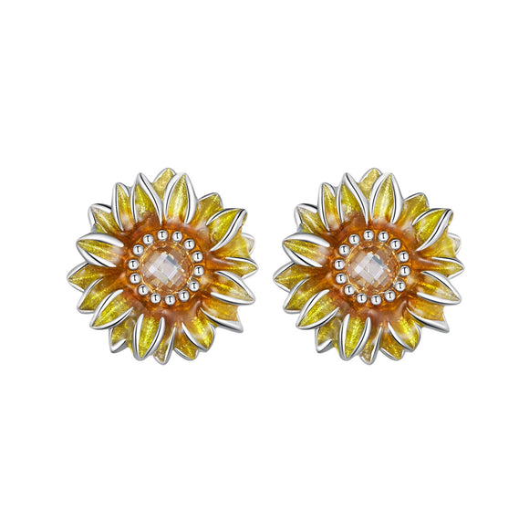 925 Sterling Silver Enamel & Glass Earrings for Women