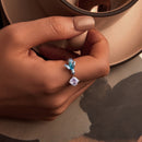 925 Sterling Silver Enamel White Gold Plated 1.6mm CZ Pavé Setting Ring-5