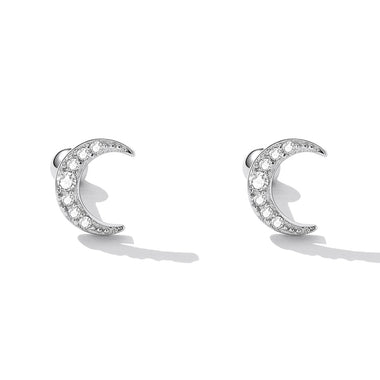925 Sterling Silver Earrings with Pavé Setting CZ, 0.8*0.6cm for Women - 0