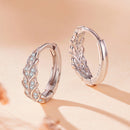 925 Sterling Silver Earrings with Pavé Setting CZ and White Gold Plating for Women-3
