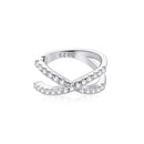 925 Sterling Silver Earrings with Pavé Setting CZ - 1.2cm Diameter-1