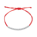 925 Sterling Silver Adjustable White Gold Plated Bracelet with CZ-1