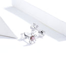 925 Sterling Silver Earrings with CZ in Pavé Setting-3