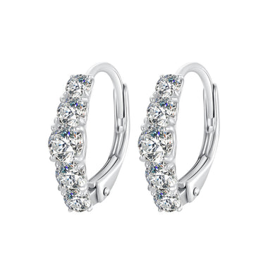 925 Sterling Silver Moissanite Earrings 13*4mm for Women