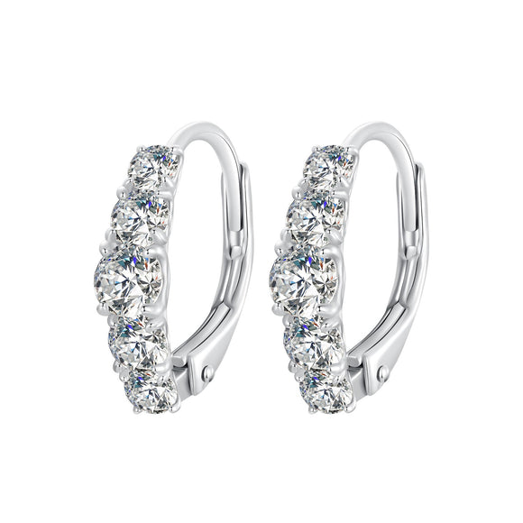 925 Sterling Silver Moissanite Earrings 13*4mm for Women