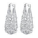 925 Sterling Silver Earrings with Pavé Set CZ, 2.5cm x 0.8cm, for Women-1