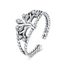 925 Sterling Silver Oxidized Pavé CZ Ring for Women-1
