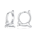 925 Sterling Silver Earrings for Women, Size 15*4mm, Inner Diameter 10mm, Plated Platinum-2
