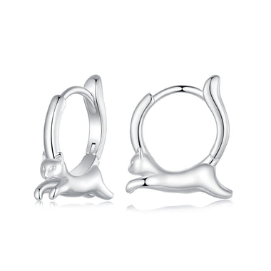 925 Sterling Silver Earrings for Women, Size 15*4mm, Inner Diameter 10mm, Plated Platinum - 0