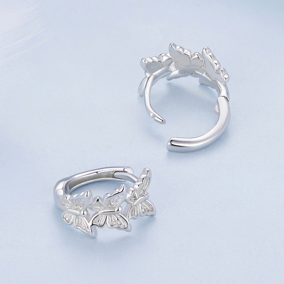 S925 Sterling Silver Earrings with Plated Platinum for Women
