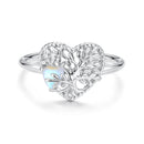 925 Sterling Silver Heart-Shaped Moonstone Ring for Women-1