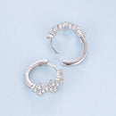 925 Sterling Silver Earrings with Pavé Setting CZ - 1.2*0.65cm, White Gold Plated for Women-4