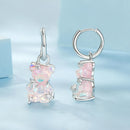 925 Sterling Silver Earrings with Pavé Setting CZ and Resin - 2.8 x 1.1 cm - Women's Fashion-4