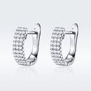 925 Sterling Silver Earrings with Pavé Setting CZ 1.3*0.4cm-4