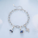 925 Sterling Silver White Gold Plated 15+6cm Adjustable Bracelet for Women-5
