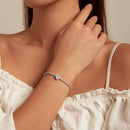 925 Sterling Silver Bracelet with CZ Zircon, 15+6.5cm, Platinum Plated for Women-6