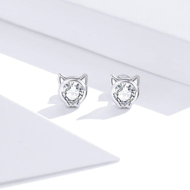 925 Sterling Silver Plated Platinum CZ Earrings for Women - 0
